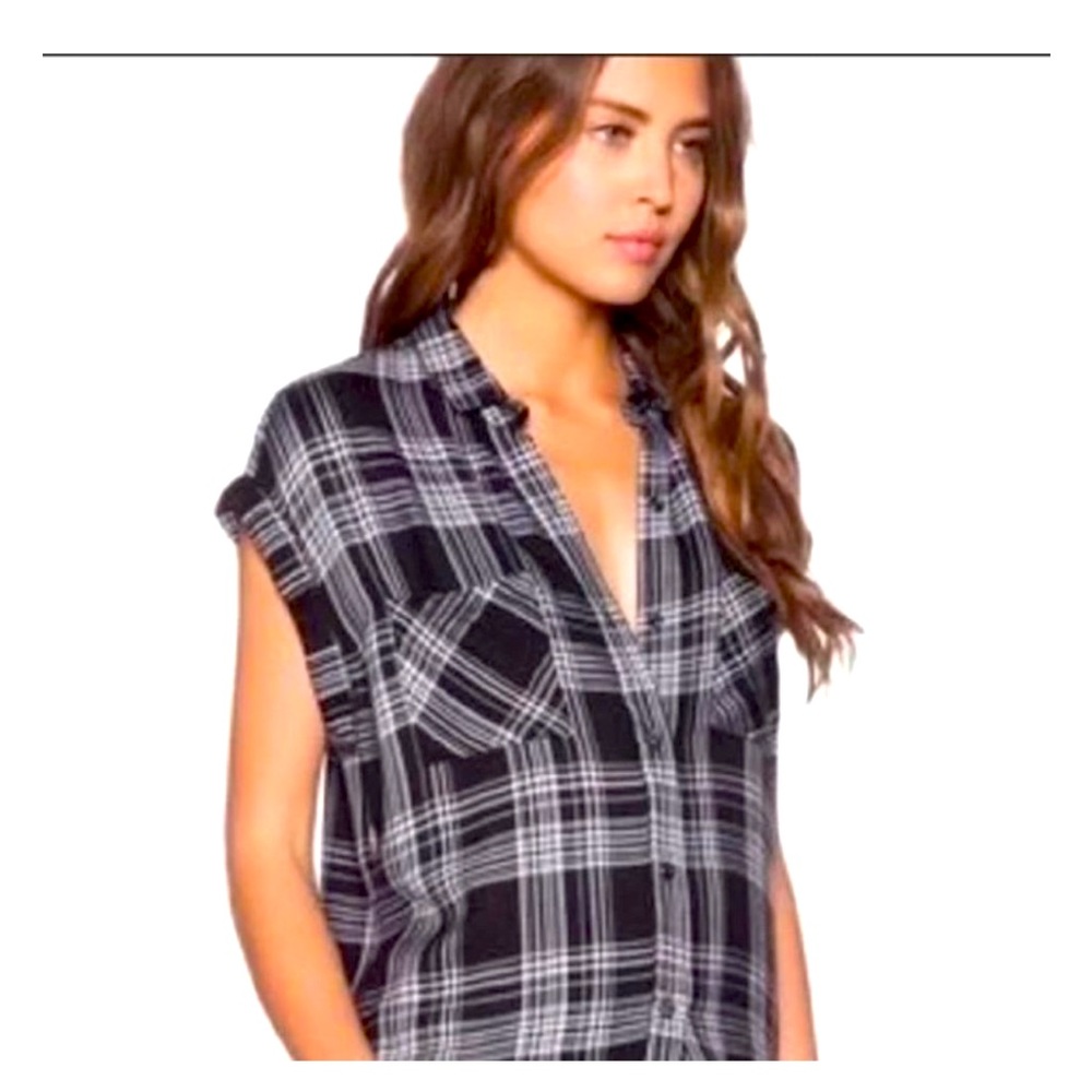 Rails Britt Short Sleeved Button Up Flannel Xs - image 1